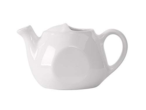 Tuxton BWT-1601 Vitrified China Tea Pot, Lidless, 16 oz, White (Pack of 12),