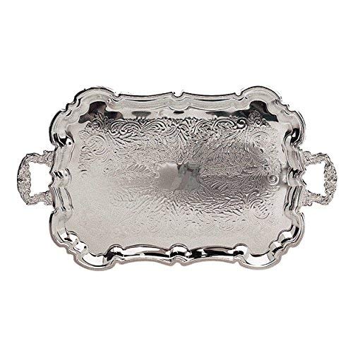 Elegance Silver 84421 Silver Plated Footed Princess Tray with Handles, 23