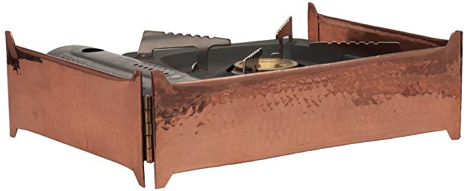 Sertodo Copper, Collapsible Butane Stove Skirt for Catering or Serving Display, Hand Hammered 100% Pure Copper