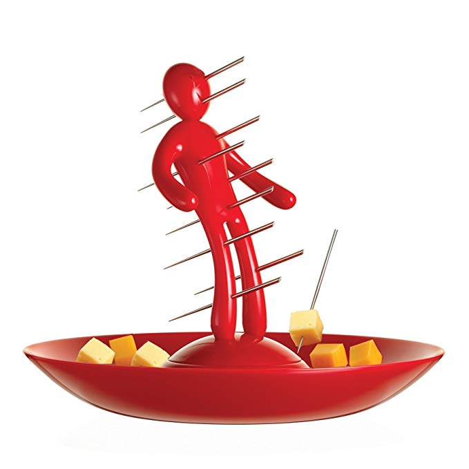 The Ex Skewer Set with Unique Red Holder and Tray