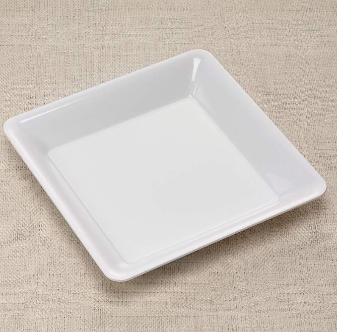 EMI Yoshi Koyal Square Trays, 10.75 by 10.75-Inch, White, Set of 25