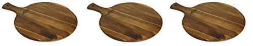 Mountain Woods Gourmet Acacia Hardwood Pizza Peel/Cutting Board/Serving Tray, Large (3-(Pack))