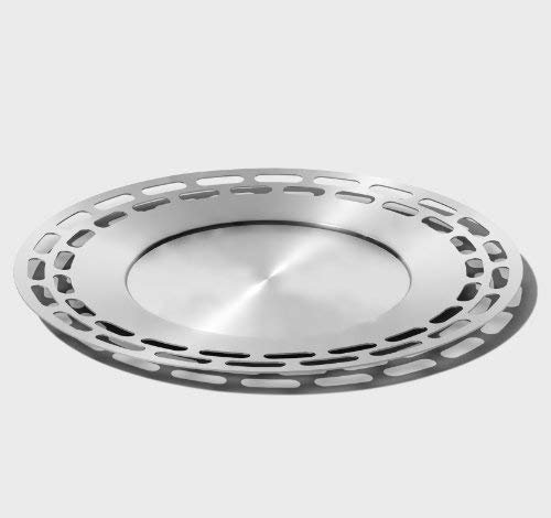 Mod18 Steelworks SB-47 Modern Round Tray, Brushed Stainless, 15