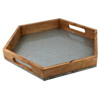 Thirstystone Industrial Luxe Hexagon Serving Tray, One Size, Silver