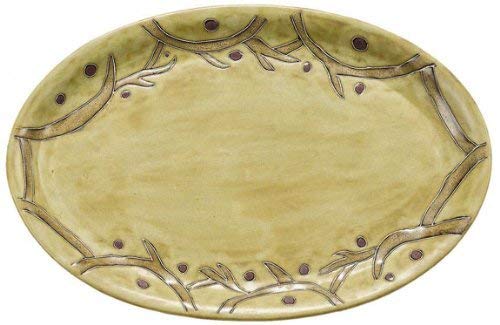 Mara Ceramic Stoneware 16 Inch Grape Vines Large Oval Serving Platter