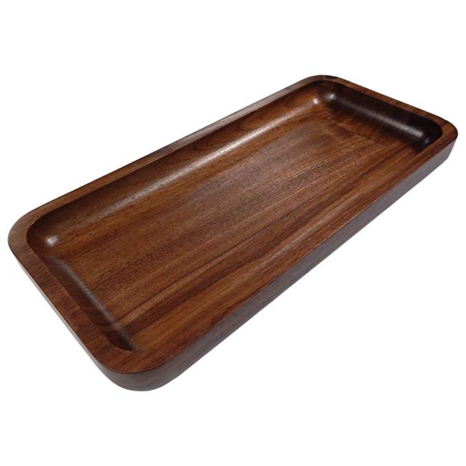 Irving Solid Walnut Wood Rectangular Display Platter/Tray - Small