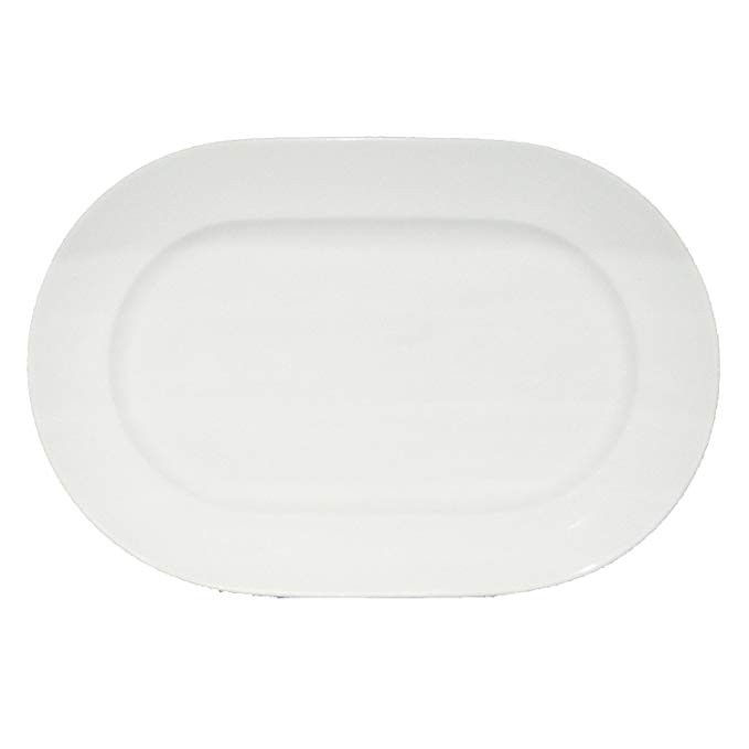 Fortessa Fortaluxe SuperWhite Vitrified China Dinnerware, Cassia 10-Inch Oval Platter Set of 6