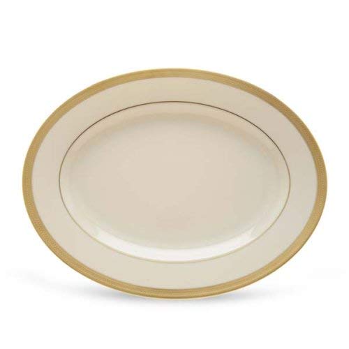 Lenox Lowell Gold Banded Ivory China 16-Inch Oval Platter