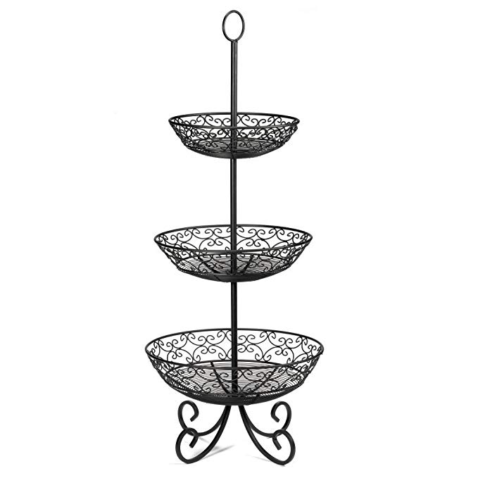 Tablecraft (BKT3) 3 Tiered Display Basket w/Legs - Mediterranean Series