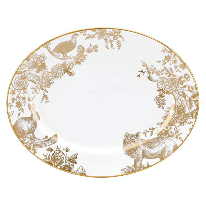 Lenox Marchesa Gilded Forest Oval Platter, 13