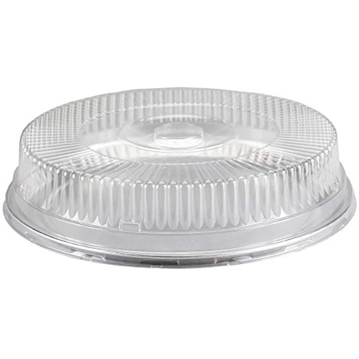 Simply Deliver 16-Inch Embossed Aluminum Flat Tray and Dome Lid Set, 25-Count