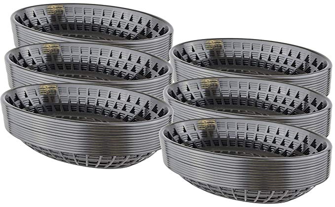 Bear Paw Products - Plastic Food Baskets - Oval Baskets - 72 Pack - Perfect for Fries, Burgers, Sandwiches, and More!