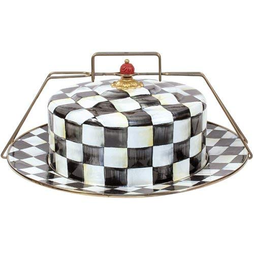 MacKenzie-Childs Enamel Cake Carrier - Courtly Check 