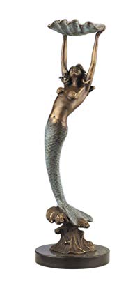 San Pacific International 17.5H in. Mermaid with Tray Statue by San Pacific International Inc