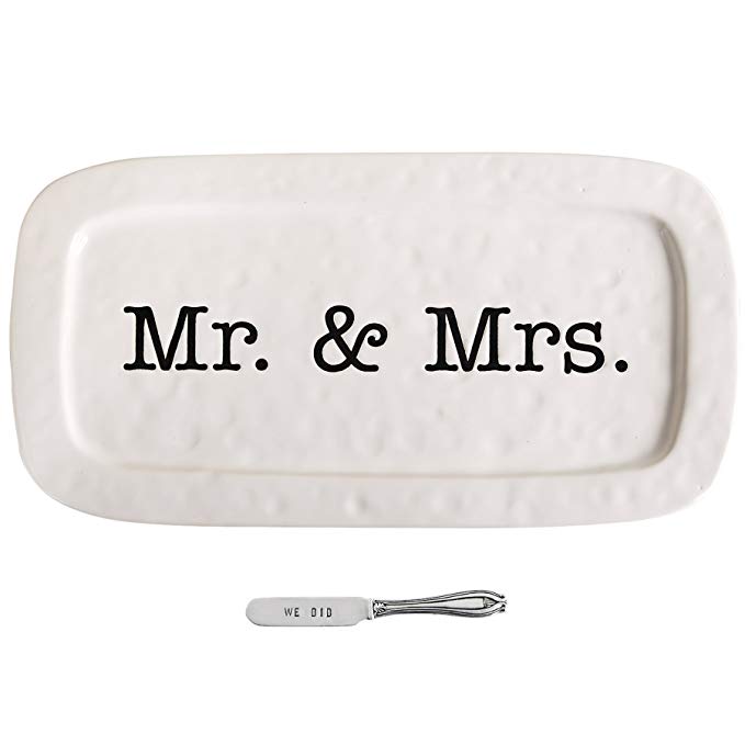 Mud Pie Wedding Hostess Tray Set, White