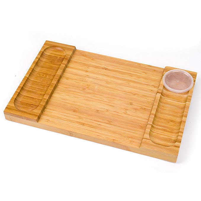 DGQ Thick and Large Bamboo Cheese Board, Charcuterie Platter and Serving Tray for Wine, Crackers, Brie and Meat.