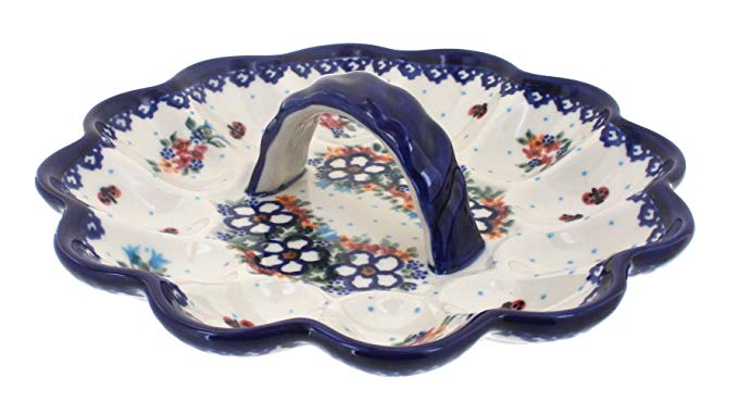 Polish Pottery Scarlett Egg Plate