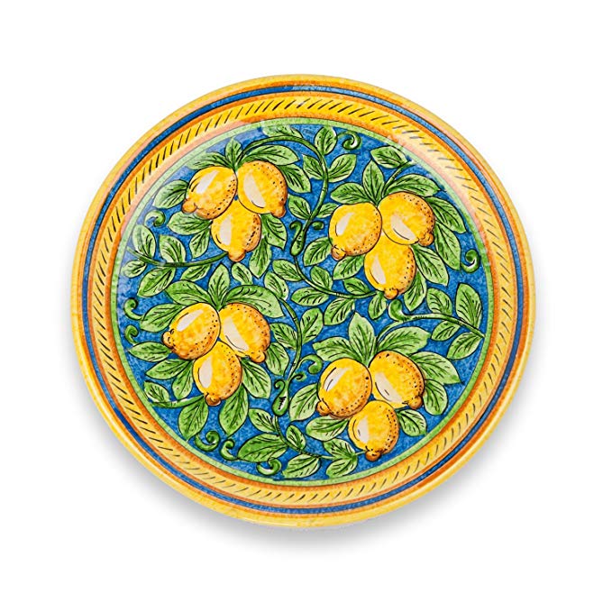 Hand Painted Limone Round Platter from Italy