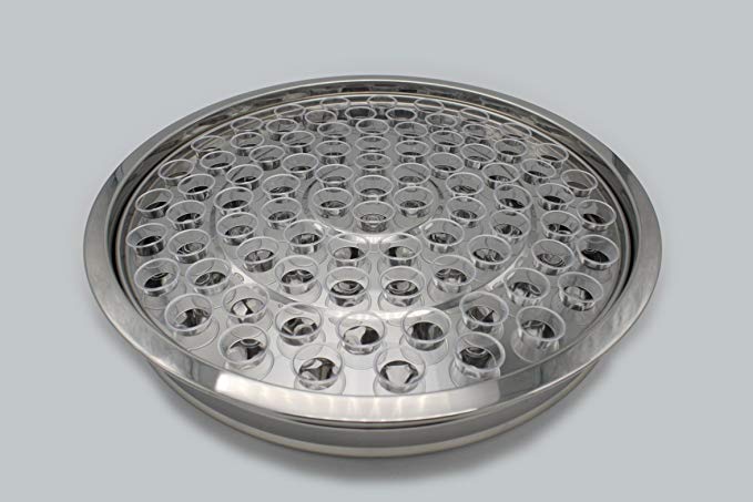 Giant Stainless Steel Communion Tray Set with 85 glass cups