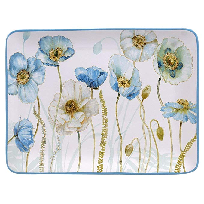 Certified International Table Top - Green House Poppies Rectangular Platter